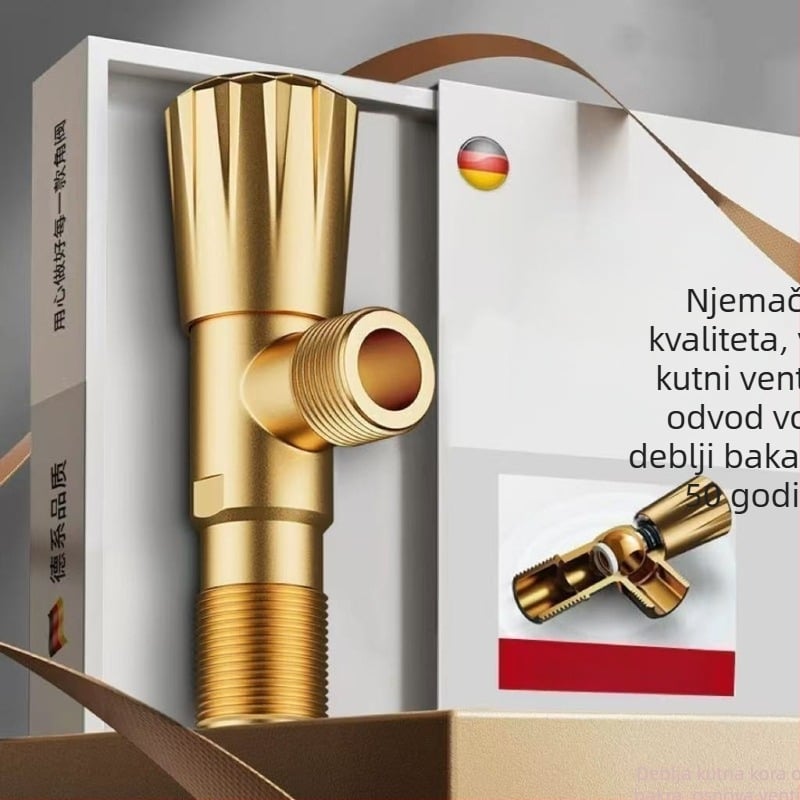 Kutni ventil, 201 nehrđajući čelik, zidni montaža, univerzalna upotreba, unutarnji promjer 4 točke, normalni tlak