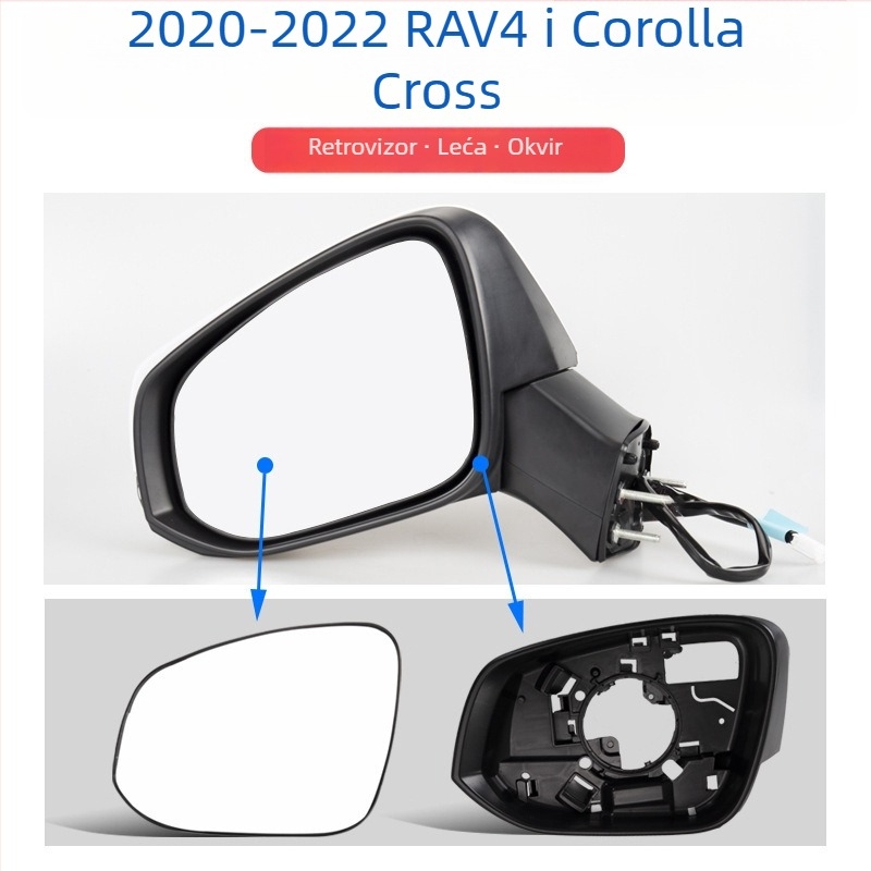 Kućište retrovizora sa signalizacijom i okvirom leće za Toyota RAV4 2020-2022