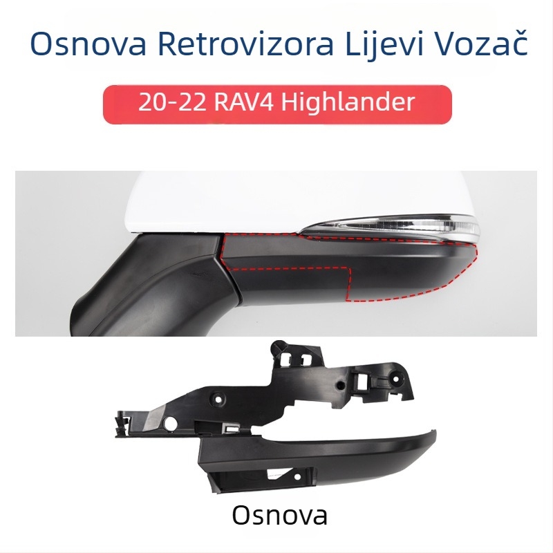 Kućište retrovizora sa signalizacijom i okvirom leće za Toyota RAV4 2020-2022