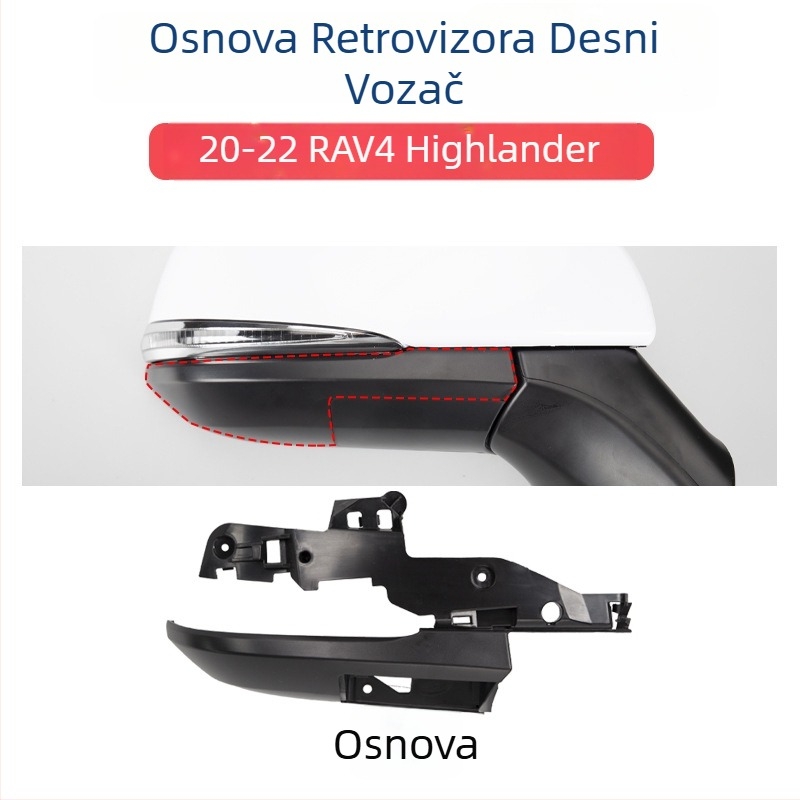 Kućište retrovizora sa signalizacijom i okvirom leće za Toyota RAV4 2020-2022
