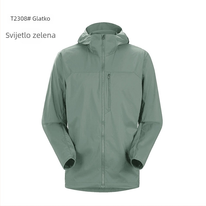 Muška jakna s kapuljom za outdoor sport, prozračan poliester, slobodan kroj, za proljeće i jesen