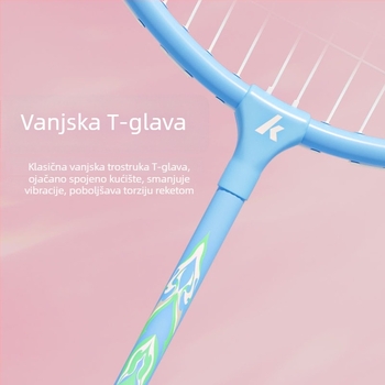 Reket badminton Kawasaki X700 — okvir od željeznog legura, vlaknasta žica, težina 95–100 g, drška G3