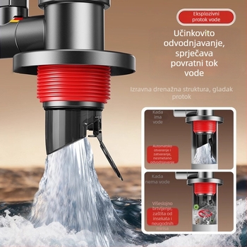 Trostruki odvod perilice rublja - Nehrđajući čelik, P-trap oblik, Povlačni tip, Model 0048, Jiurong