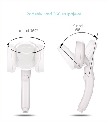 Set tuš glave sa prekidačem, pojačani tlak, ABS, prenosni, 360° rotacija, ugradnja navojem 4 minute, model 89949