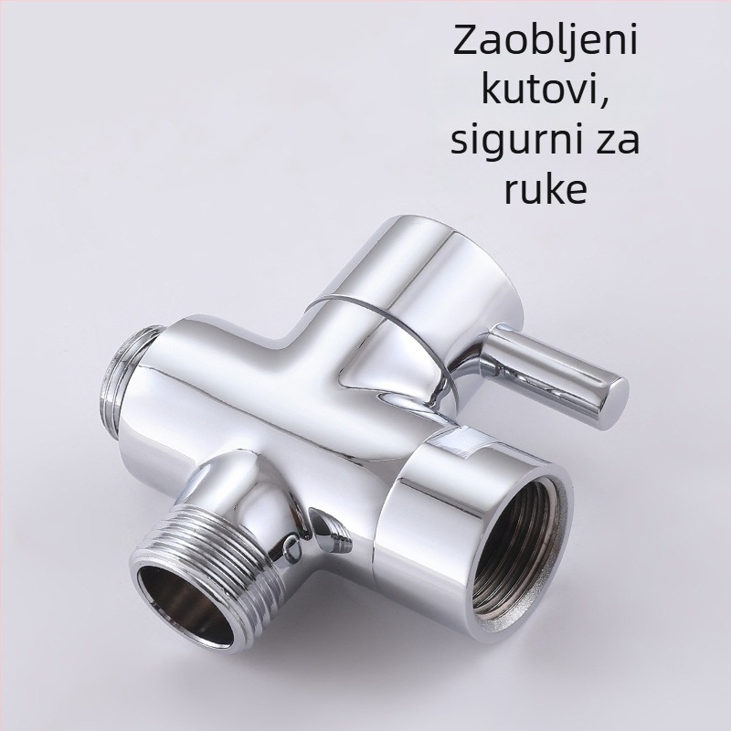 Distribucijski vodni ventil s tri puta četiri priključka, model A3560, bakar, elektoplata, rotacijski spoj, glavni cijev promjer 1,5 cm