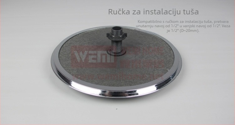 Gornja prskalica za tuš kabinu - kišna funkcija, plastika, navojno spoj, prilagodljivo