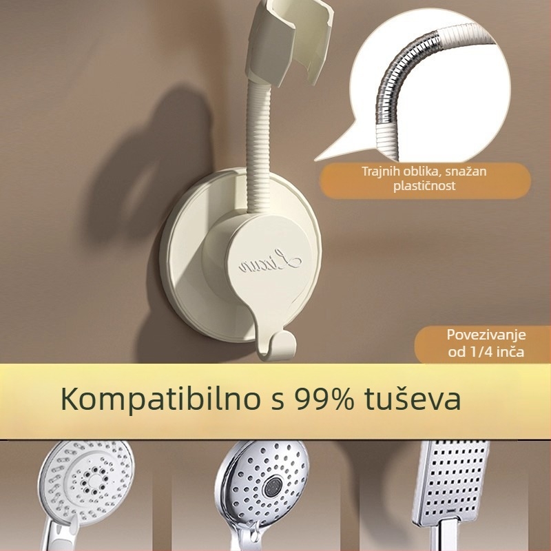 Držač tuša bez bušenja, zidni držač tuša, univerzalan i podesiv, model Hszhijia, moderan minimalistički dizajn