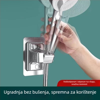 Držač za tuš glavu, bez bušenja, prilagodljiv, zidni, rotirajući, plastični