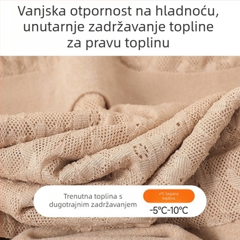 Ženska termalna vesta za jesen-zimu s integriranim umetkom za prsni dio, baršunasta čipka i vitak kroj