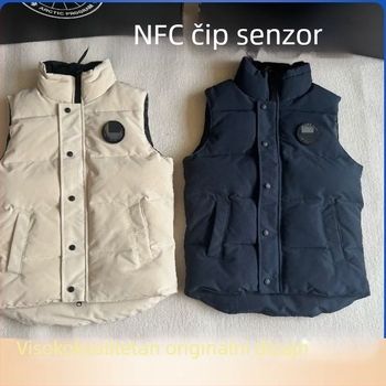 Unisex down vest sa stojećim ovratnikom, vodootporna, najlonska vanjska tkanina, modalna podstava