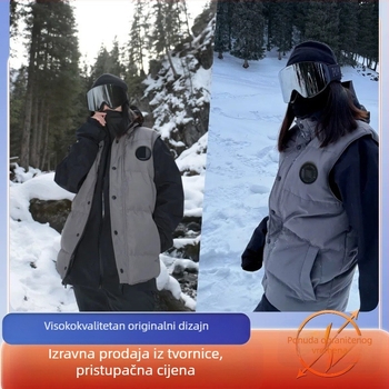 Unisex down vest sa stojećim ovratnikom, vodootporna, najlonska vanjska tkanina, modalna podstava
