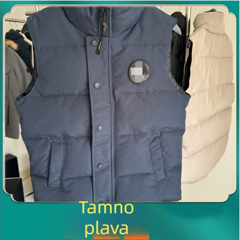 Unisex down vest sa stojećim ovratnikom, vodootporna, najlonska vanjska tkanina, modalna podstava