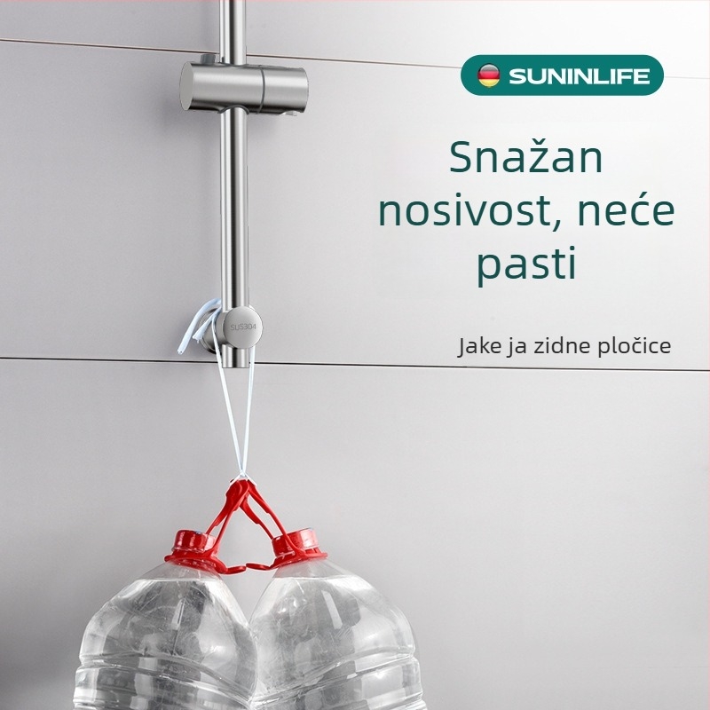 Tuš nosač s podiznom šipkom od 304 nerđajućeg čelika, montaža bušenjem, moderni minimalistički stil