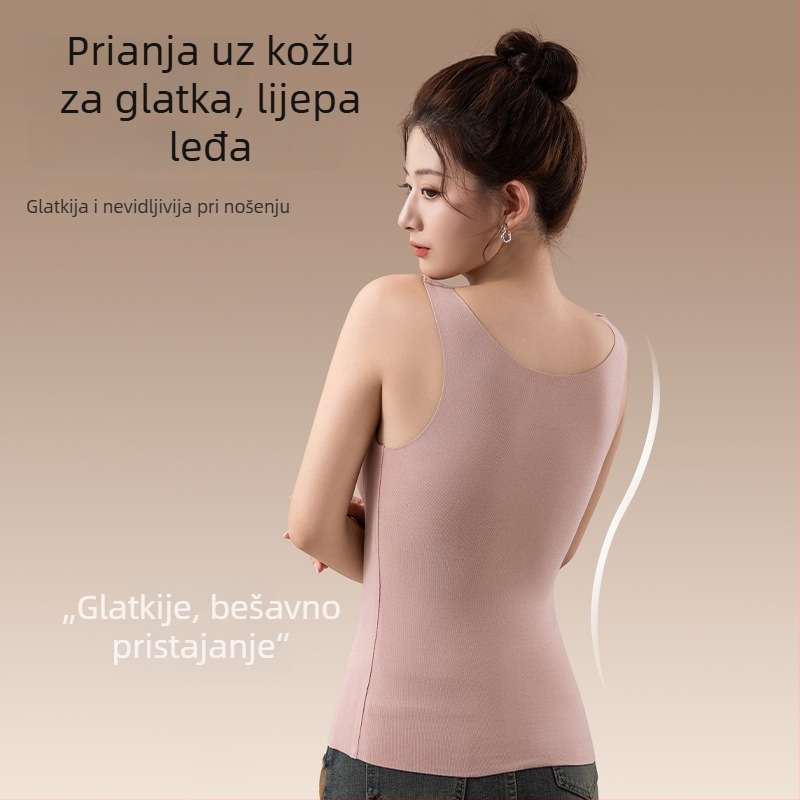Ženska termalna vesta s kapuljom, flis unutrašnjost, poliester 80–90%, gustoća 181–200 g/m²