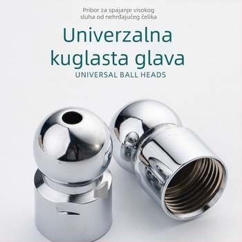 Sprchovni spoj za gornji raspršivač s univerzalnom kugličnom glavom, bakar, tip gornje raspršivanje, funkcije raspršivanja i kiše, radna temperatura 0–100°C