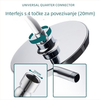 Sprchovni spoj za gornji raspršivač s univerzalnom kugličnom glavom, bakar, tip gornje raspršivanje, funkcije raspršivanja i kiše, radna temperatura 0–100°C