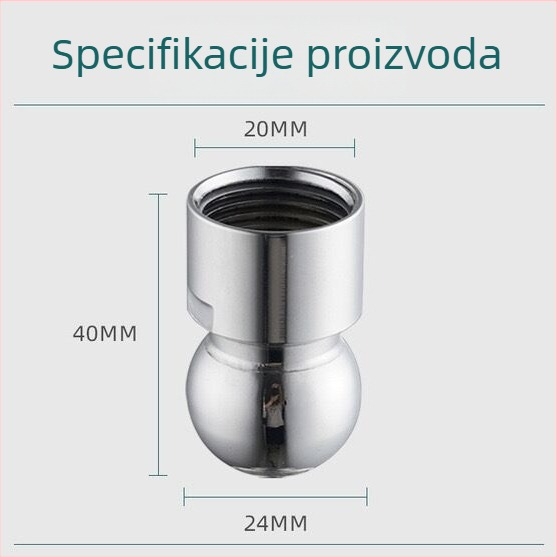 Sprchovni spoj za gornji raspršivač s univerzalnom kugličnom glavom, bakar, tip gornje raspršivanje, funkcije raspršivanja i kiše, radna temperatura 0–100°C
