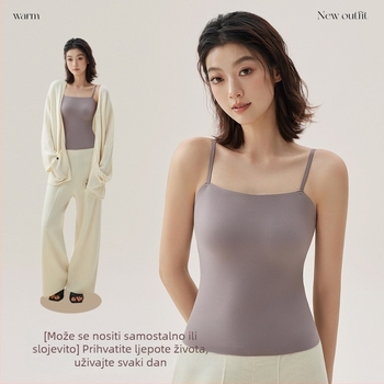 Termalni prsluk s integriranim grudnim jastučićima, Nylon tkanina, veluru završnica, kapuljača, jednovrstna