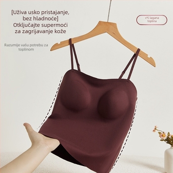 Termalni prsluk s integriranim grudnim jastučićima, Nylon tkanina, veluru završnica, kapuljača, jednovrstna