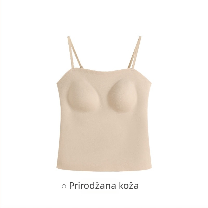 Termalni prsluk s integriranim grudnim jastučićima, Nylon tkanina, veluru završnica, kapuljača, jednovrstna