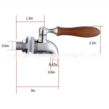 Nehrđajući čelični izljevnik za napitke 304 - model FJ-P013A, unutarnji ventilski jezgra od nehrđajućeg čelika, Ø16 ulaz/izlaz, radna temperatura -10 do 100°C, nazivni tlak 6 bar