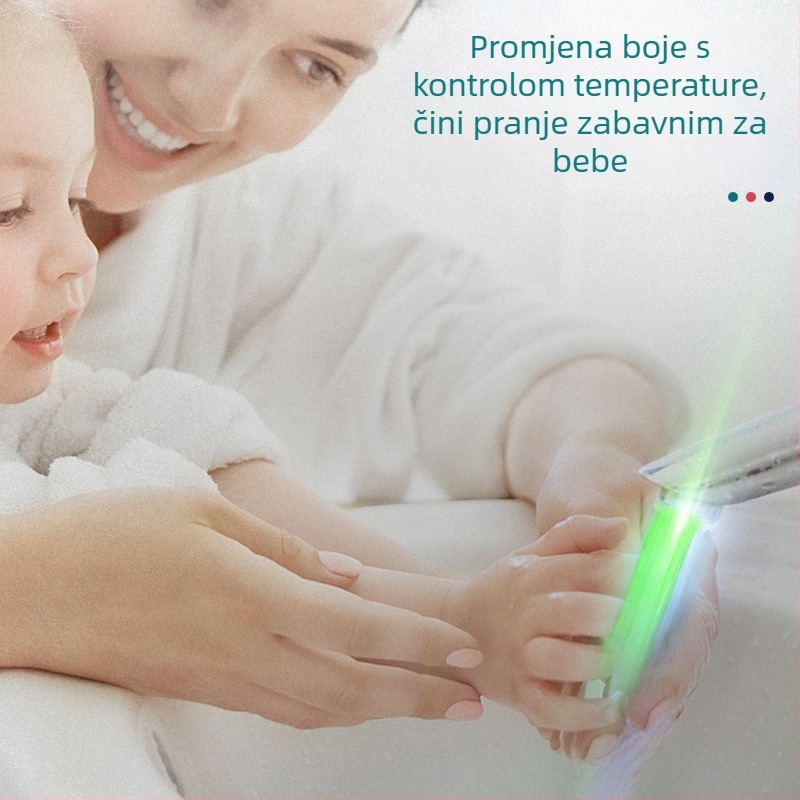 Aerator za slavinu s kontrolom temperature i promjenom boje, osvijetljenjem u tri boje — ABS materijal, model Db-0.123, ABS-UV površinska obrada, radna temperatura ispod 100°C, univerzalna izravna ugradnja