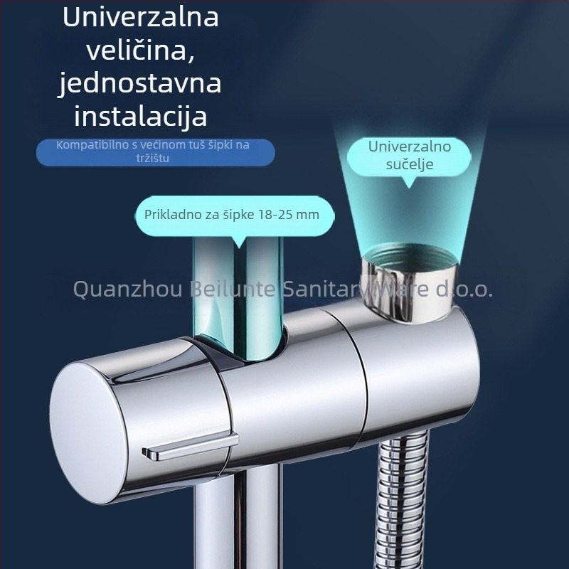 Držač tuša bez bušenja, prilagodljiva osnova za podizanje šipke, ručni tuš s kliznim navojem, model BL-8005, ABS, srednja umetanje, elektropokrivanje