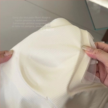 Ženski termo prsluk s V izrezom, bez šavova, s integriranim košaricama i jastučićem za prsni koš, dvostruki sloj, poliestersko vlakno, 141–160 g/m²