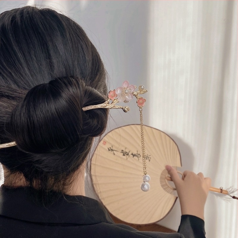 Metalna ukosnica za kosu s motivom Plum Blossom, kineskog stila, ručna izrada