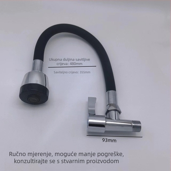 Kuhinjski miješalica od cinkovog legura, keramičko jezgro ventila, nominalni tlak 1,0 MPa, radna temperatura 0–90°C, promjer ulaza/izlaza 20 mm