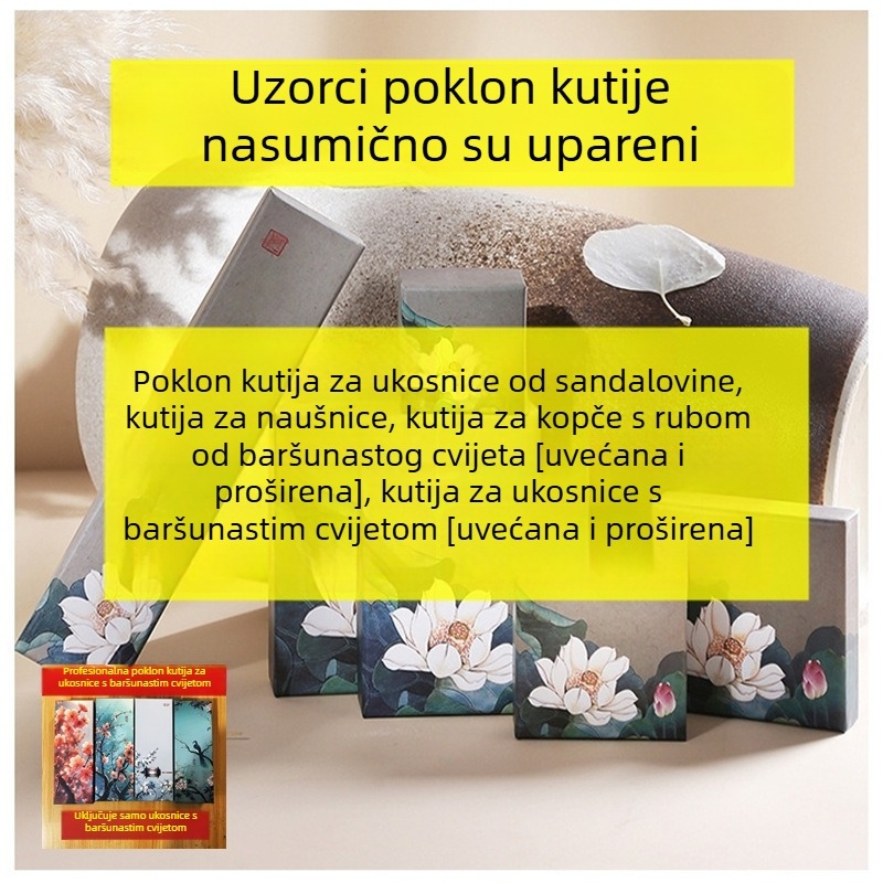 Ukosnica za kosu u drevnom stilu od sandalovog drveta s cvjetnim motivom i visećom resom