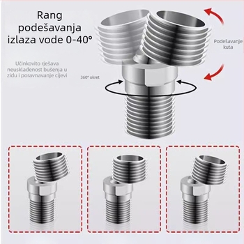 Tuš kutni spoj, bakar, univerzalni, 1 kom, moderan minimalistički stil