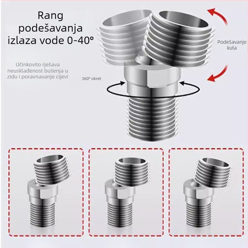 Tuš kutni spoj, bakar, univerzalni, 1 kom, moderan minimalistički stil