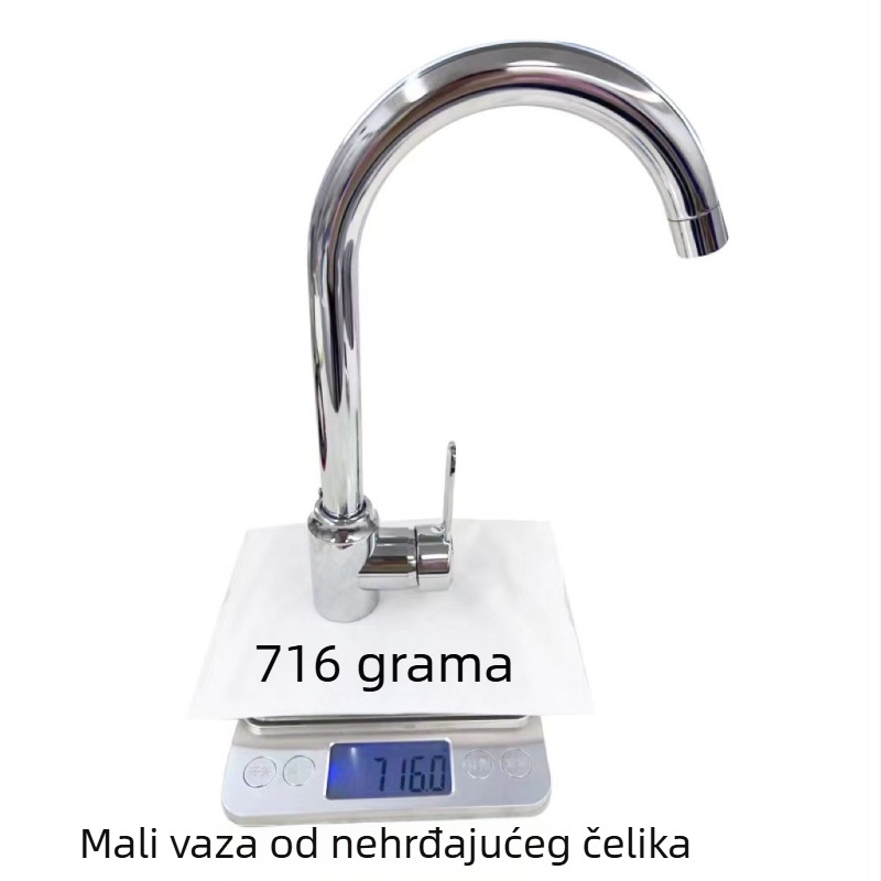 3-putni nehrđajući čelični kuhinjski slavina s elektroplatom završnom obradom, keramički kartridž, nazivni tlak 1.0 MPa, radna temperatura 0–90°C