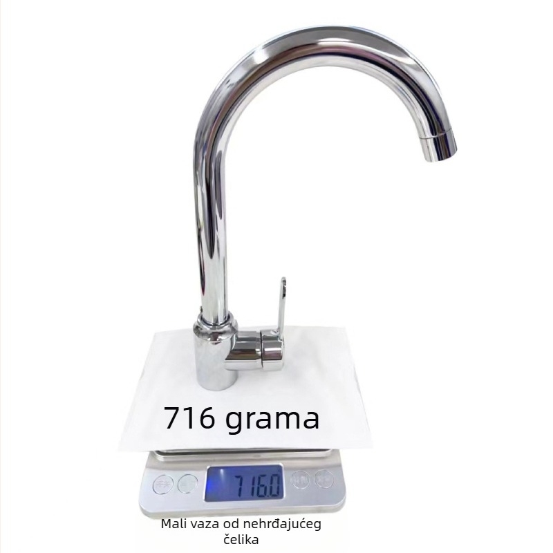 3-putni nehrđajući čelični kuhinjski slavina s elektroplatom završnom obradom, keramički kartridž, nazivni tlak 1.0 MPa, radna temperatura 0–90°C