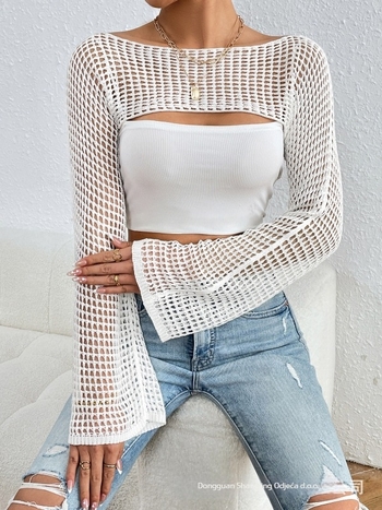 Ženski pleteni džemper Cool Silk materijala, 70-80% viskoze, pleten, jednobojni uzorak, slobodan kroj