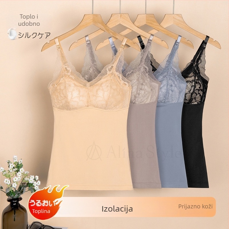 Čipkasti termalni topić za žene — oblikovanje tijela, zatezanje trbuha, zagrijava — Mulberry silk, jednoslojni, umjerena debljina 181–200 g/m², glavni sadržaj ispod 30%