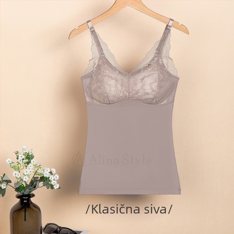 Čipkasti termalni topić za žene — oblikovanje tijela, zatezanje trbuha, zagrijava — Mulberry silk, jednoslojni, umjerena debljina 181–200 g/m², glavni sadržaj ispod 30%