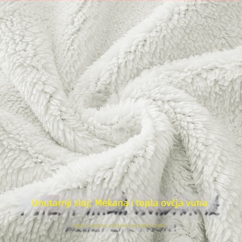 Muški termalni prsluk s baršunastom podstavom, dvostruki sloj, okrugli izrez, zatvaranje zipom, poliester materijal