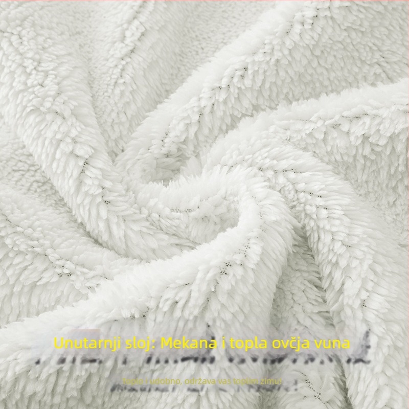 Muški termalni prsluk s baršunastom podstavom, dvostruki sloj, okrugli izrez, zatvaranje zipom, poliester materijal