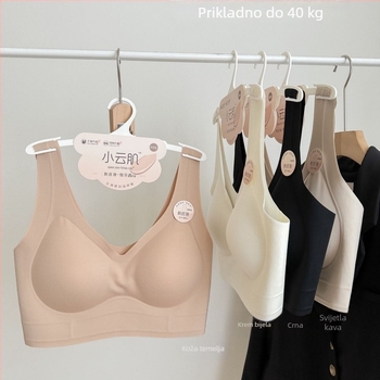 Tube top za prsa od Jelly Ice Silk, s širokim ramenima, bez čvrste cupice, prozračan i upija znoj, bočno kopčanje (Code 1350, tanak oblikovan cup, pun cup)