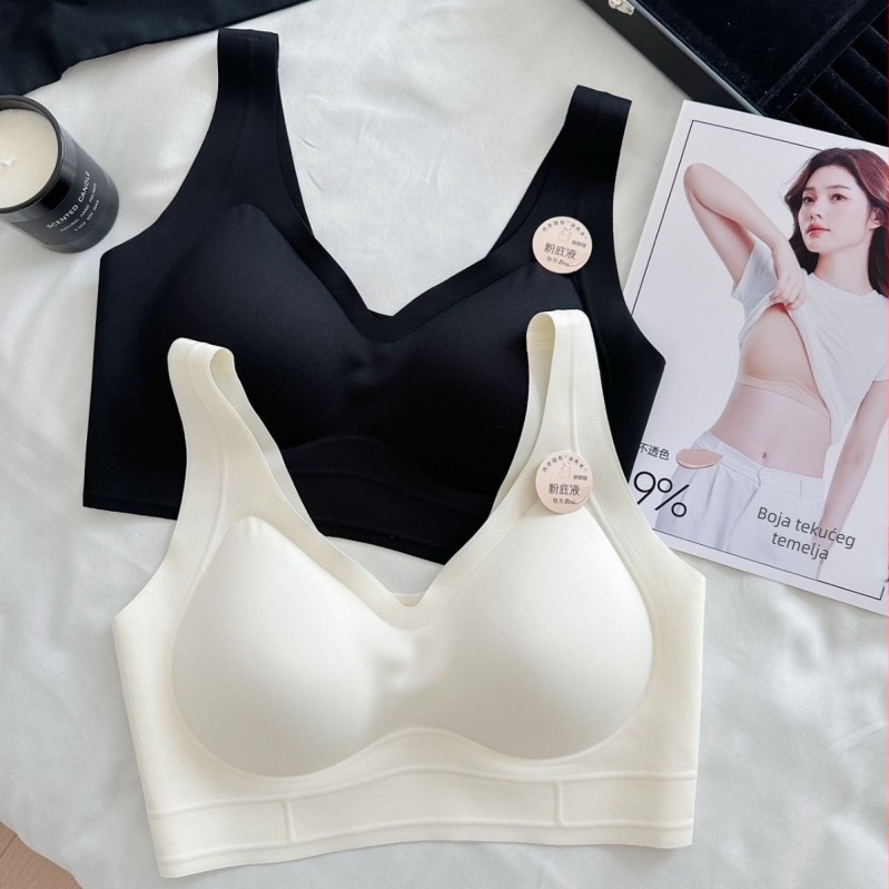 Tube top za prsa od Jelly Ice Silk, s širokim ramenima, bez čvrste cupice, prozračan i upija znoj, bočno kopčanje (Code 1350, tanak oblikovan cup, pun cup)