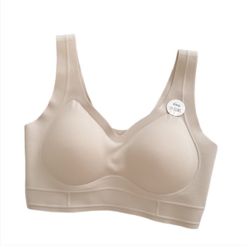 Tube top za prsa od Jelly Ice Silk, s širokim ramenima, bez čvrste cupice, prozračan i upija znoj, bočno kopčanje (Code 1350, tanak oblikovan cup, pun cup)