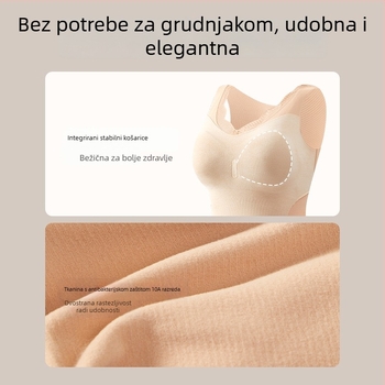 Ženska termalna podloga s čipkom, s integriranim jastučićem za prsni dio, antibakterijsko, bešumni, V-izrez