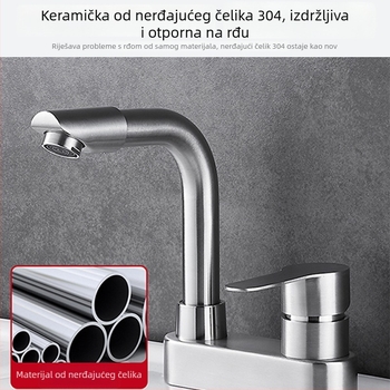 Nehrđajući čelični slavine za umivaonik, postava na sjedište, podizni mehanizam, model Ssk8158