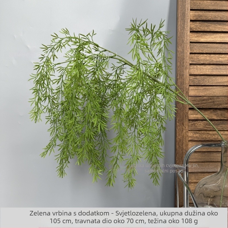 Umjetno zelenilo s grančicama vrbe za vjenčanja i fotografiju (Materijal: Plastika; Izrada: Stiliziranje; Značka: Mu jin; Primjena: Vjenčanja, Vanjski prostori, Fotografijski rekviziti, Domaća dekoracija)