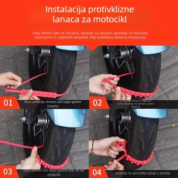 Lanac protiv proklizavanja za električna vozila; pogodan za dvokotačna i trokolna vozila; težina 30 g