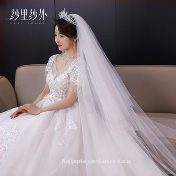Dvostruki svadbeni veo s mrežastim uzorkom, jednostavan ženski dodatak