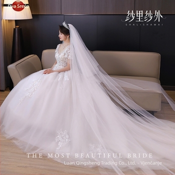 Dvostruki svadbeni veo s mrežastim uzorkom, jednostavan ženski dodatak