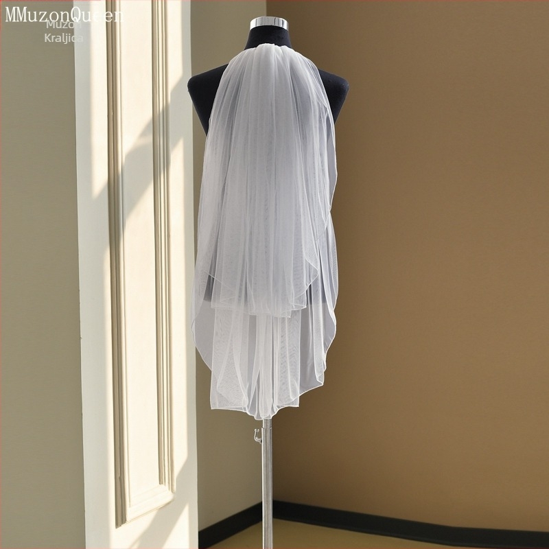 Vjenčani veo, najlon, dvostruki sloj, U-oblik, s kukicom za kosu, rekvizit za svadbene fotografije